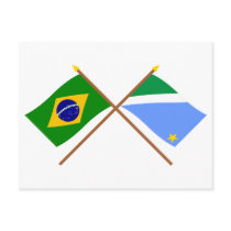 Crossed Flags of Brazil and Mato Grosso do Sul Postcards