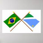 Crossed Flags of Brazil and Mato Grosso do Sul posters