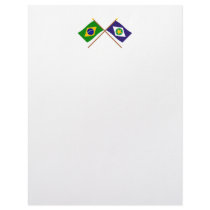 Crossed Flags of Brazil and Mato Grosso Letterhead Template