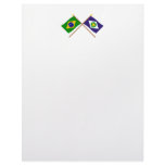 Crossed Flags of Brazil and Mato Grosso Letterhead Template