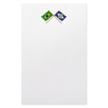 Crossed Flags of Brazil and Mato Grosso Customized Stationery