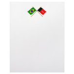 Crossed Flags of Brazil and Paraíba Letterhead