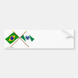 Crossed Flags of Brazil and Paraná Bumper Stickers