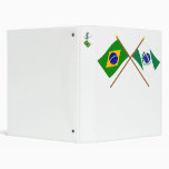 Crossed Flags of Brazil and Paraná Vinyl Binder