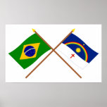 Crossed Flags of Brazil and Pernambuco Print