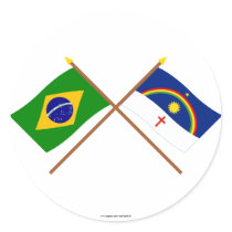 Crossed Flags of Brazil and Pernambuco Sticker