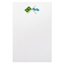 Crossed Flags of Brazil and Rio de Janeiro Stationery Design