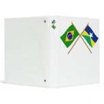 Crossed Flags of Brazil and Rondônia Binder