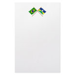 Crossed Flags of Brazil and Rondônia Stationery Design