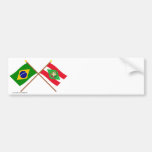 Crossed Flags of Brazil and Santa Catarina Bumper Stickers