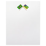 Crossed Flags of Brazil and Sergipe Personalized Letterhead