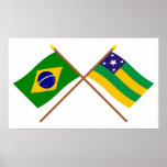 Crossed Flags of Brazil and Sergipe Print