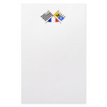 Crossed flags of Bretagne and Finistère Personalized Stationery