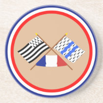 Crossed flags of Bretagne and Ille-et-Vilaine Coasters