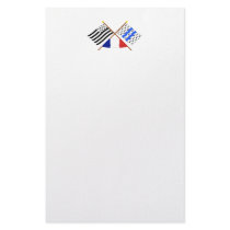 Crossed flags of Bretagne and Ille-et-Vilaine Stationery Paper