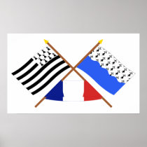 Crossed flags of Bretagne and Morbihan Print