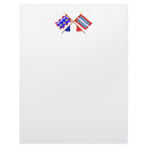 Crossed flags of Centre and Cher Personalized Letterhead