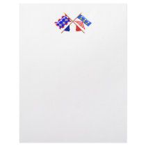 Crossed flags of Centre and Eure-et-Loir Custom Letterhead
