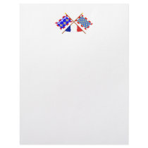 Crossed flags of Centre and Indre-et-Loire Letterhead Template