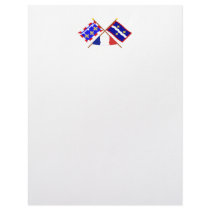 Crossed flags of Centre and Indre Personalized Letterhead