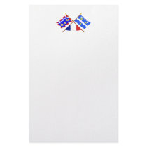 Crossed flags of Centre and Loiret Stationery Paper