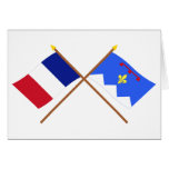 Crossed flags of France & Alpes-de-Haute-Provence Card