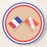 Crossed flags of France and Alsace Coaster
