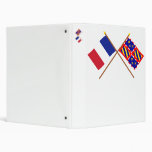 Crossed flags of France and Bourgogne 3 Ring Binder