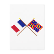 Crossed flags of France and Bourgogne Post Cards