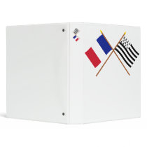Crossed flags of France and Bretagne 3 Ring Binder