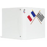 Crossed flags of France and Bretagne Binder