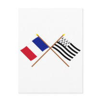 Crossed flags of France and Bretagne Post Card