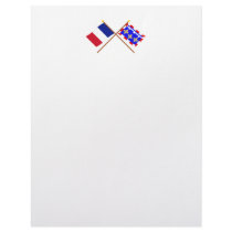Crossed flags of France and Centre Customized Letterhead