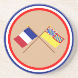 Crossed flags of France and Côte-d'Or Drink Coasters