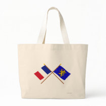 Crossed flags of France and Franche-Comté Bags