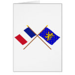 Crossed flags of France and Franche-Comté cards