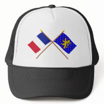 Crossed flags of France and Franche-Comté Trucker Hat