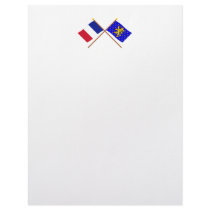 Crossed flags of France and Franche-Comté Letterhead Template