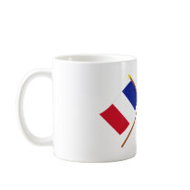 Crossed flags of France and Franche-Comté Mugs