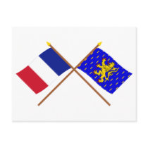 Crossed flags of France and Franche-Comté Postcards