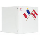 Crossed flags of France and French Polynesia 3 Ring Binder