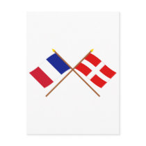 Crossed flags of France and Haute-Savoie Post Cards