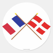 Crossed flags of France and Haute-Savoie Stickers