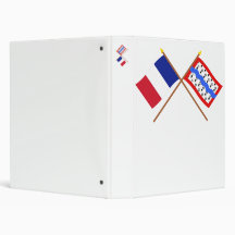 Crossed flags of France and Haute-Vienne 3 Ring Binders