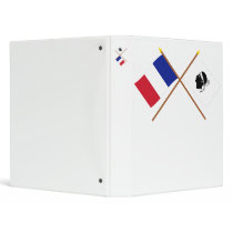 Crossed flags of France and La Corse 3 Ring Binders
