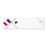 Crossed flags of France and La Corse Bumper Sticker