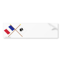 Crossed flags of France and La Corse Bumper Sticker