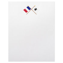 Crossed flags of France and La Corse Custom Letterhead