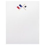 Crossed flags of France and La Corse Custom Letterhead