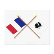 Crossed flags of France and La Corse Post Card
